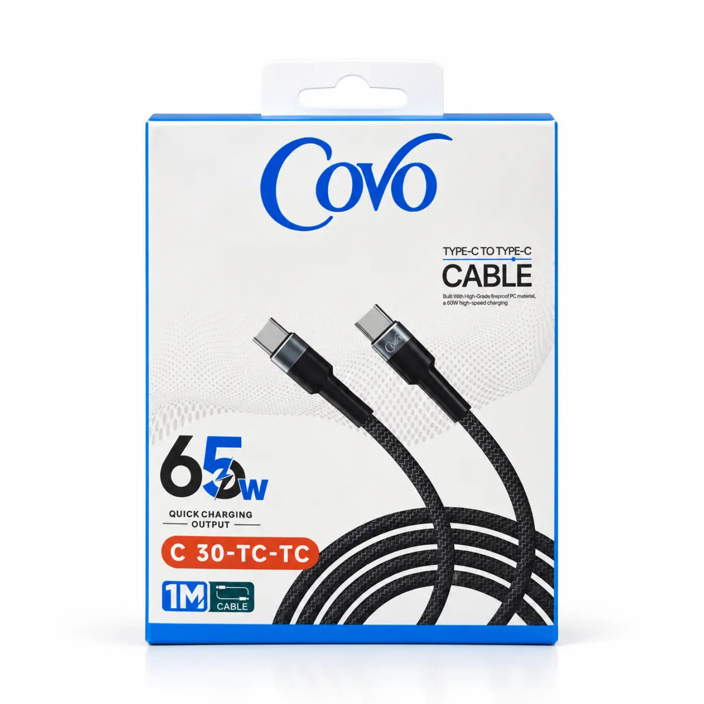 Covo C30 Type-C to Type-C Fast Charging Cable 65W – 1M