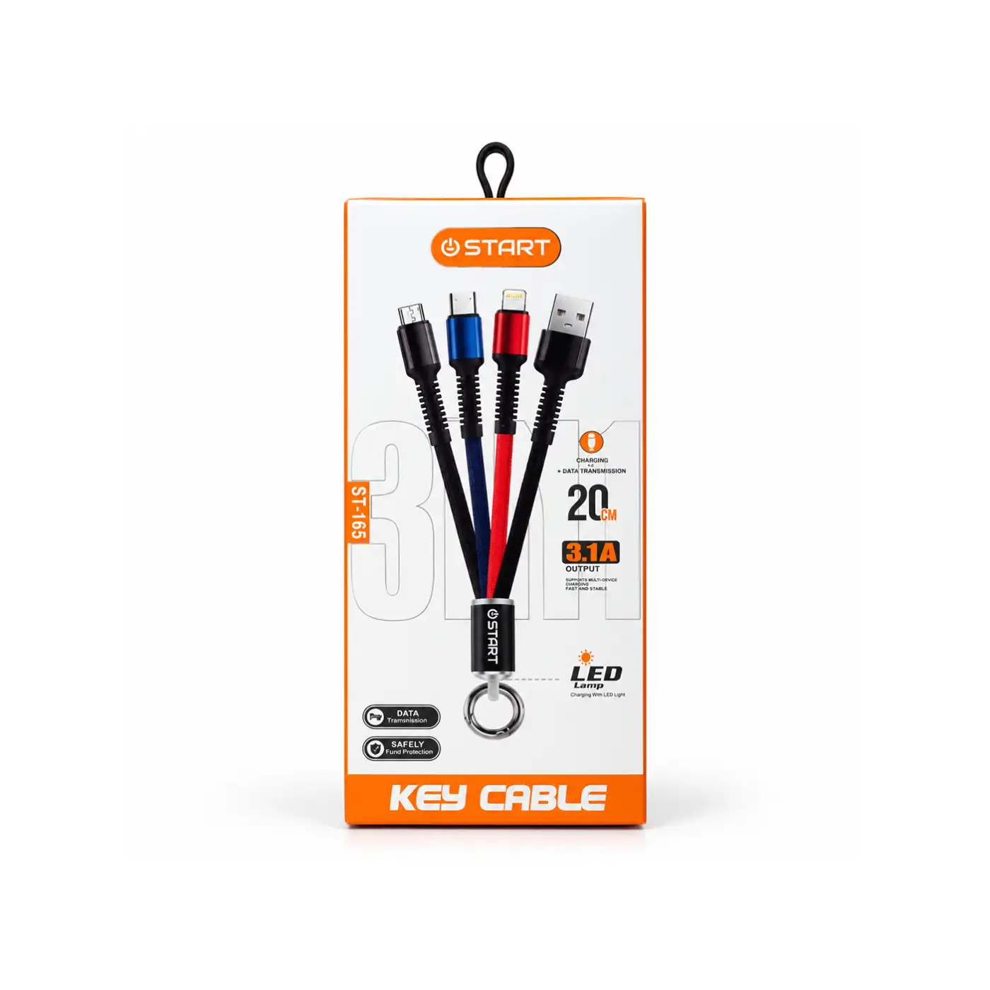 START ST-165 3-in-1 Key Charging Cable – 20CM